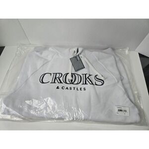 Crooks & Castles pullover hoodie white size Small Mens Ballin Mane
